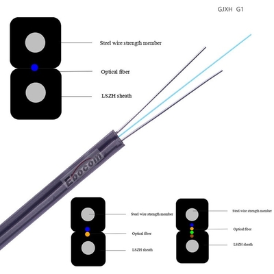 Gjxh Outdoor Cable di fibra ottica auto-supportabile G652S G657A1 per il progetto di Internet indoor outdoor