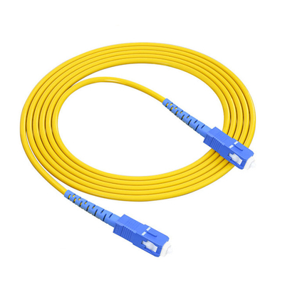 Simplex SC UPC G652D Single Mode 2.0mm Fiber Patch Cable 3m PVC Jacket Blu connettore durevole per applicazioni di telecomunicazione