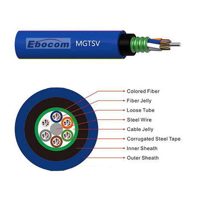 MGTSV Cavo miniero ignifugio G652D 12 24 36 48 96 144 nucleo Comunicazione blindata esterna