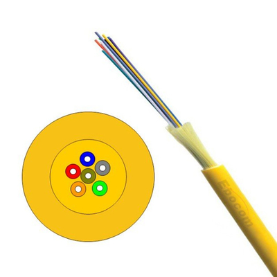 Cable a fibra ottica a stretta tampone G657A GJFJV interno 6 core LSZH Jacket giallo per reti di distribuzione edilizia