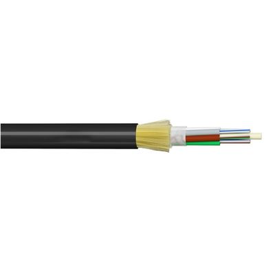 Cavo in fibra ottica autosupportato interamente dielettrico ADSS a giacca singola 24 fibre - Guaina in PE nera per installazione aerea a lunga campata