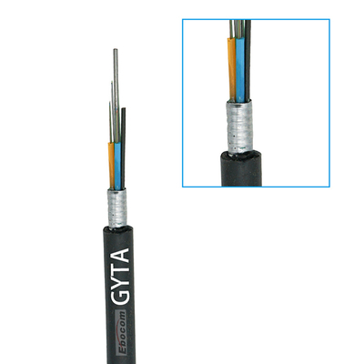 Cavo in fibra ottica corazzato per esterni GYTA 12-Core G652D Monomodale a tubo lâche, con nastro di alluminio corazzato e guaina in PE, adatto per reti dorsali a lunga distanza