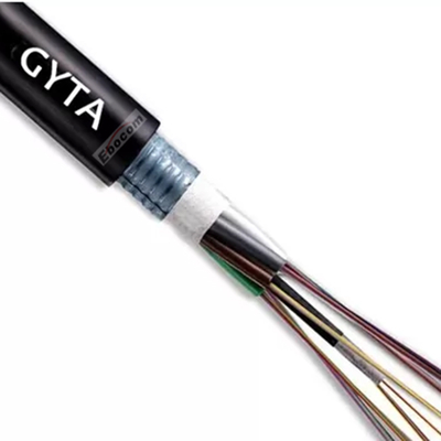 Cavo in fibra ottica corazzato per esterni GYTA 12 fibre G652D Monomodale a tubi lenti, a nastro di alluminio corazzato, guaina in PE, adatto per reti dorsali a lunga distanza