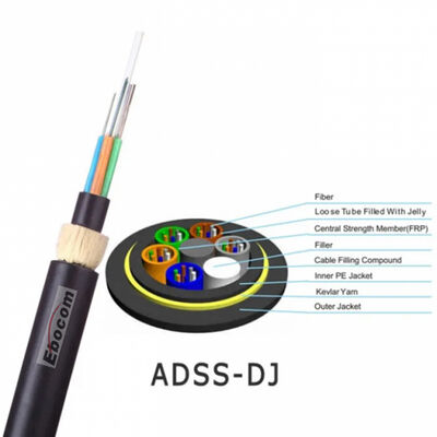 ADSS doppia giacca tutto dielettrico Cable di fibra ottica auto-supportabile 24 Core per la comunicazione su Internet