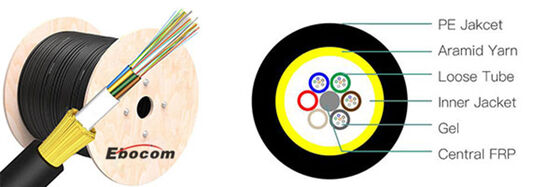 Cavo in fibra ottica ADSS 24 36 48Core Single Double PE Jacket per cavi di rete